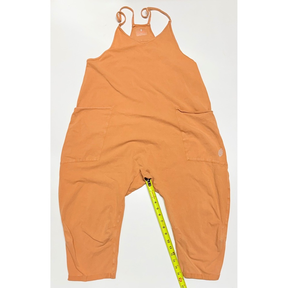 Free People FP Movement Hot Shot Apricot Orange XS Jumpsuit Dropped Crotch